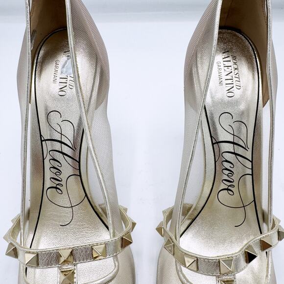 VALENTINO GARAVANI Rockstud Alcove Pump in Platinum (Size 40) - Picture 7 of 15